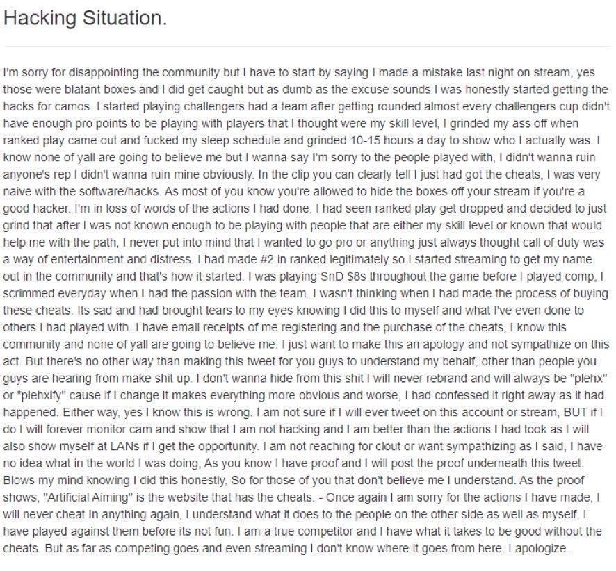 Click image for larger version  Name:	plehx cheat excuse.jpg Views:	0 Size:	198.7 KB ID:	3516918