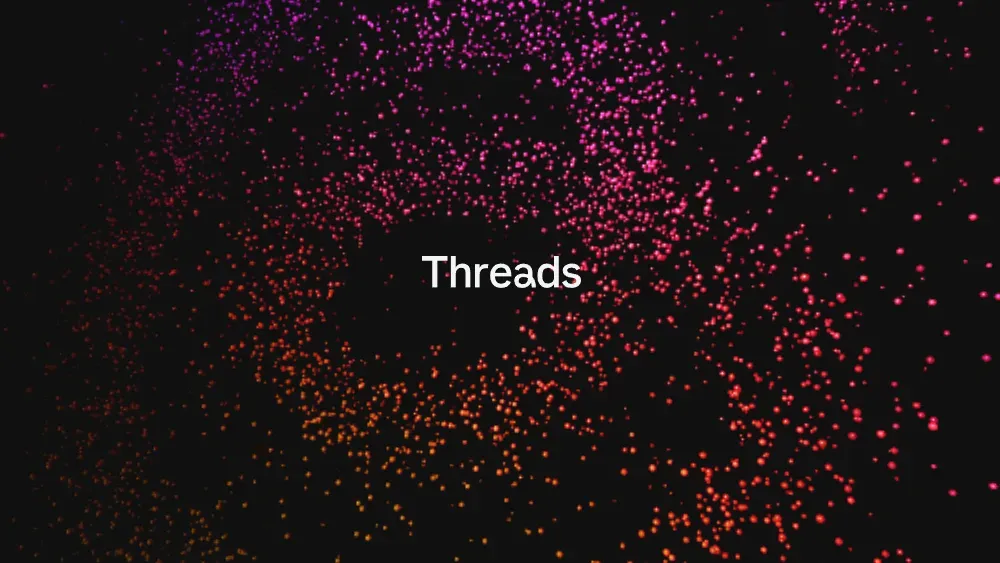 The word "Threads" over a swirly colorful background.