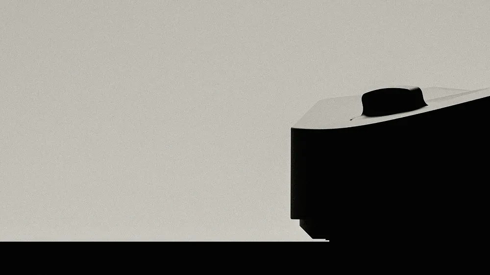 Silhouette teaser photo of an upcoming game console that can play Nintendo 64 games.