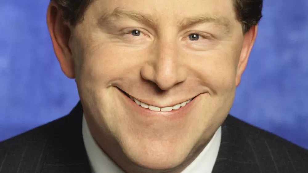 A caricature of Activision Blizzard's Bobby Kotick with distorted facial features.