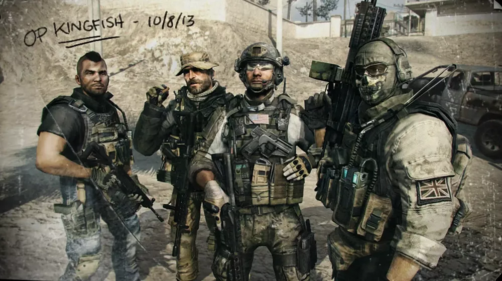 A photo of the members involved in Operation Kingfish in the original Call of Duty: Modern Warfare trilogy of games.