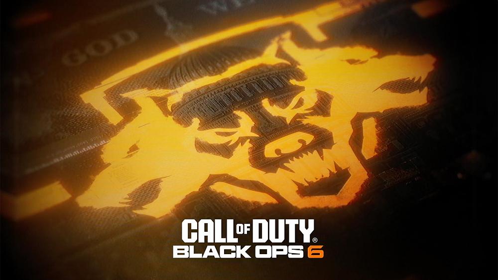 A three wolf head logo on paper currency. The words Call of Duty Black Ops 6 are below.