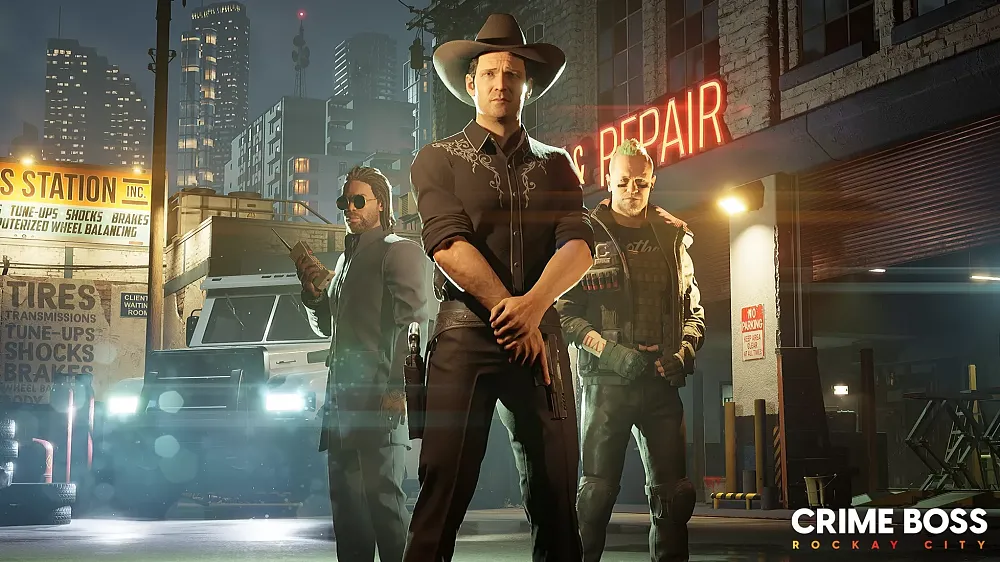 A virtual Michael Madsen as a character in Crime Boss.