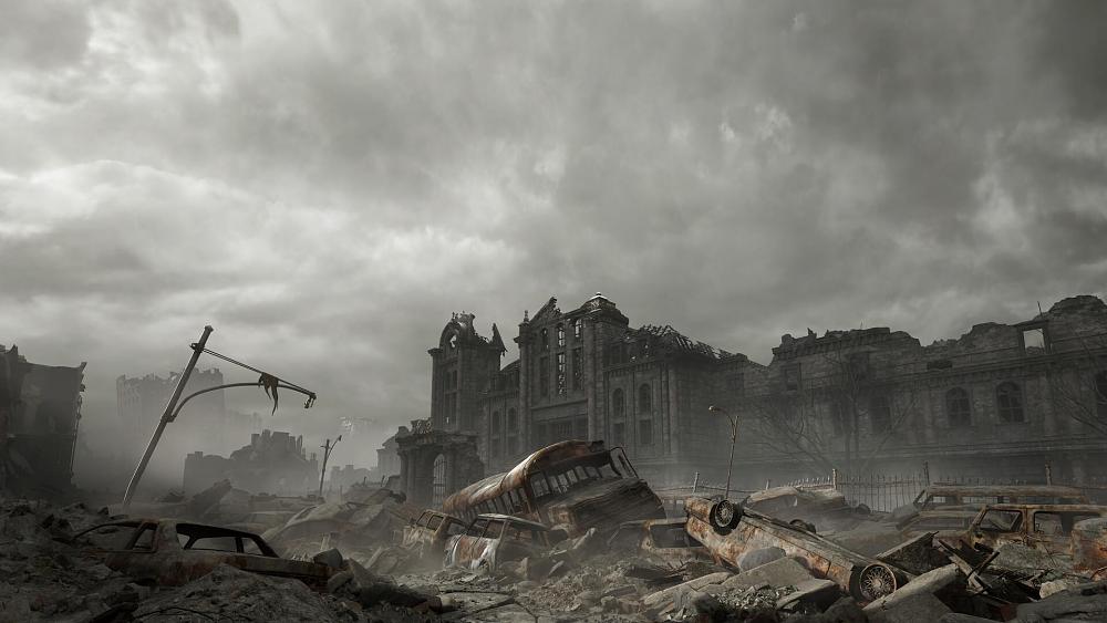 The rubble and ruins of the Raccoon City Police Department as shown in Resident Evil Requiem.