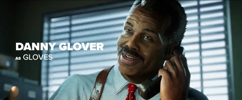 Virtual Danny Glover as "Gloves" in a game.
