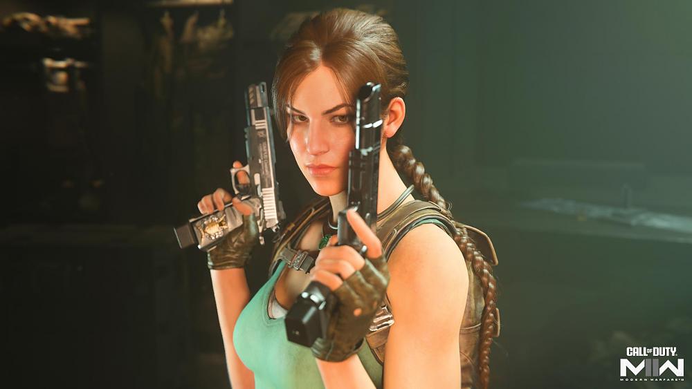 Lara Croft from the Tomb Raider games as seen in her Call of Duty cameo.