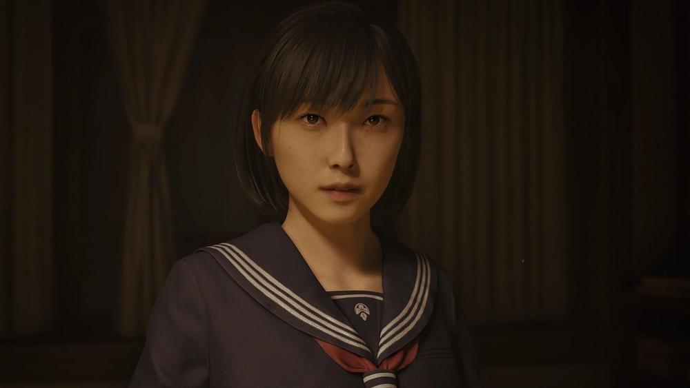 A young woman, seemingly in some sort of a school uniform. A character from Silent Hill f.