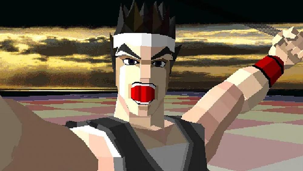 A very polygonal fightre seems to be celebrating.