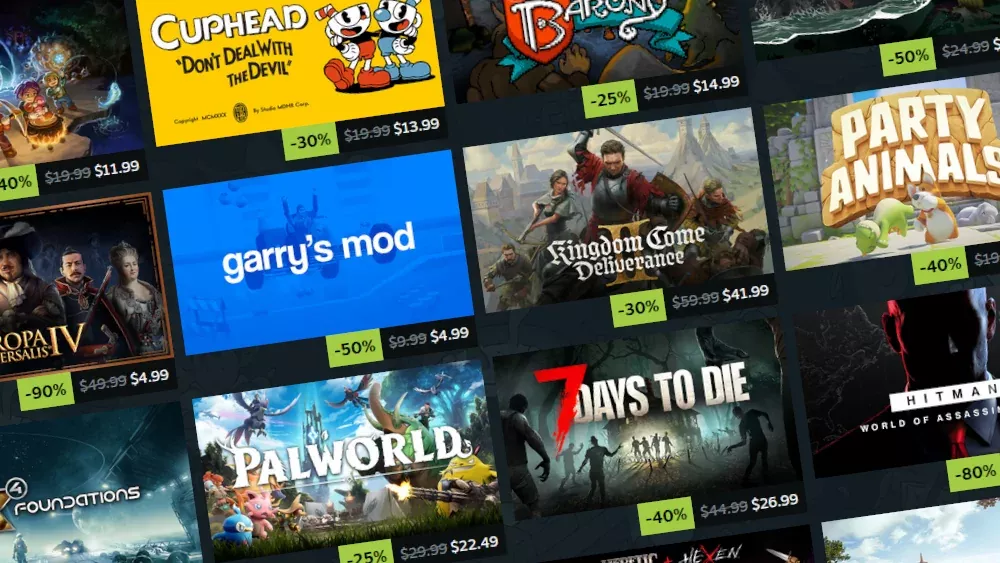 Various games at discounted prices on Steam.