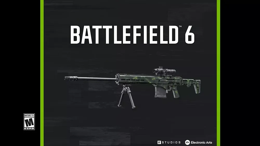 A look at the free weapon skin that you can earn through the Nvidia app for Battlefield 6.