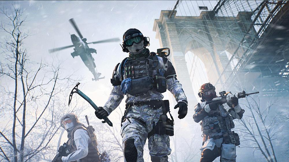 Battlefield 6 soldiers in winter gear looking ready for a fight.