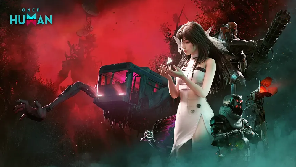 Key art showing various mutated humans and formerly inanimate objects such as Siren Head and a bus with four legs.