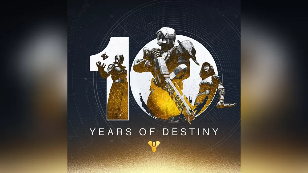 An image celebrating the 10th anniversary of the Destiny franchise.