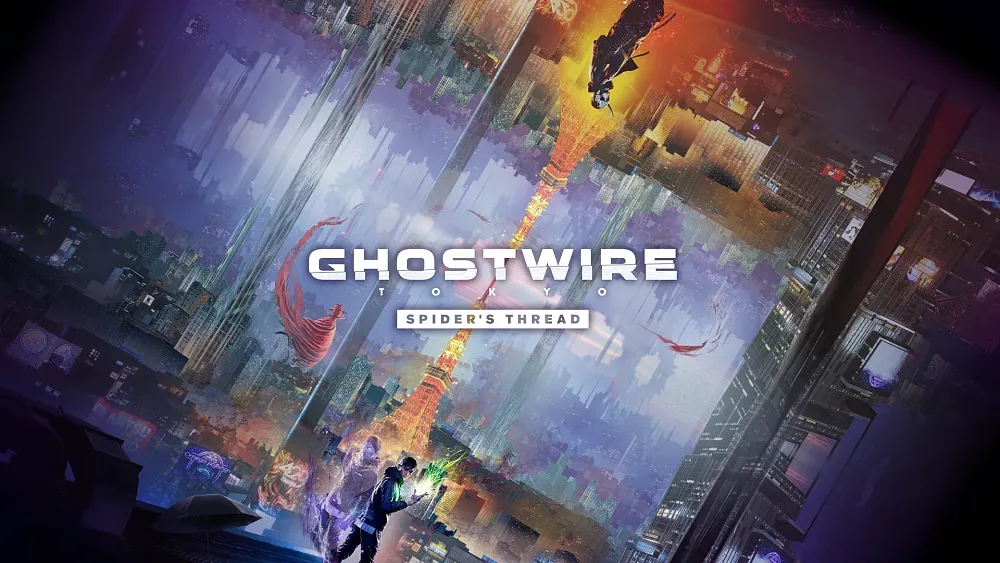 Key art for a game showing mirrored views of the world, one normal and one paranormal.