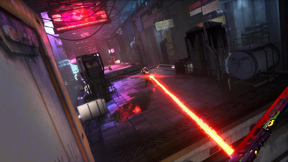Wallrunning towards an enemy.