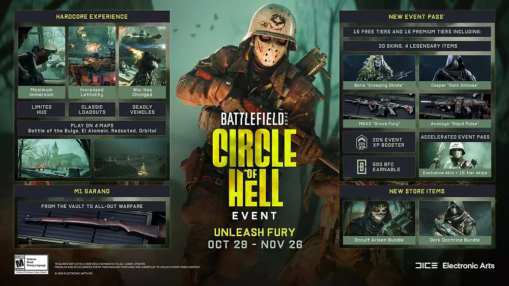 Overview of content and activities for the Circle of Hell event coming to Battlefield 2042.