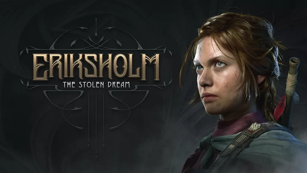 Text says Eriksholm: The Stolen Dream. On the right is a woman with a very determined look.
