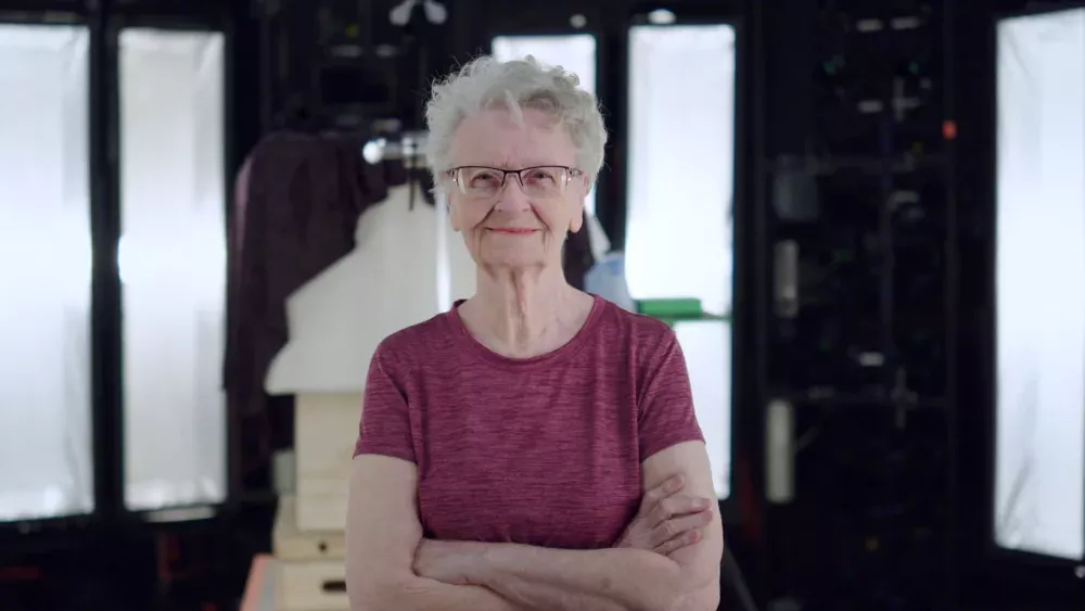 A photo of a slim, older woman with grey hair. This is Shirley Curry, otherwise known as Skyrim Grandma.