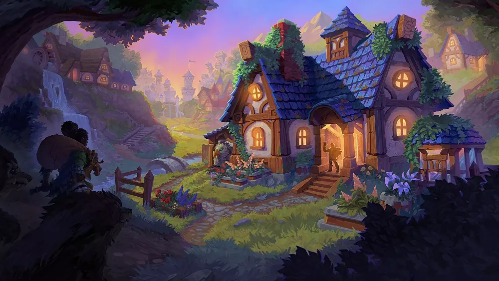 Concept artwork showing ideas for player housing coming to World of Warcraft in the Midnight expansion.