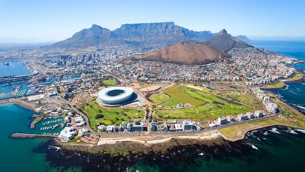 An elevated photo of Cape Town, South Africa.