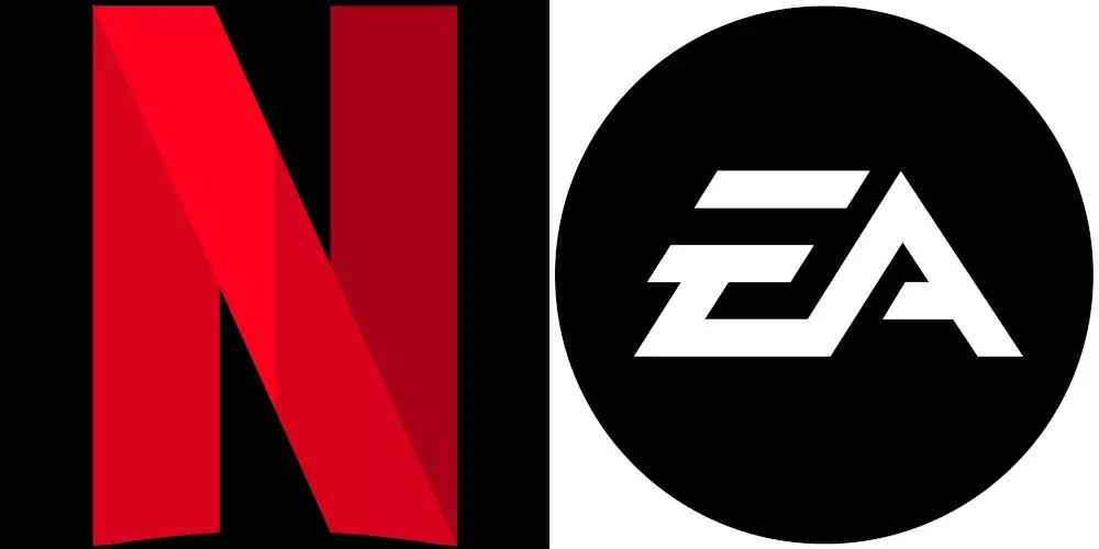 The simple letter logos for Netflix and Electronic Arts.