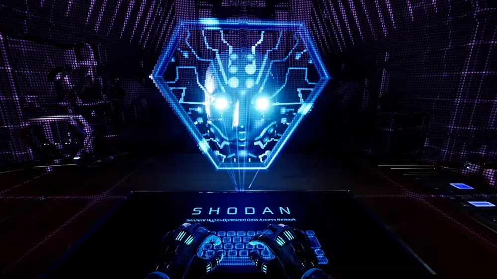 A blue version of SHODAN from the remake of System Shock.