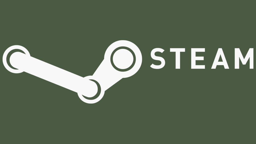 The logo for the PC program called Steam.