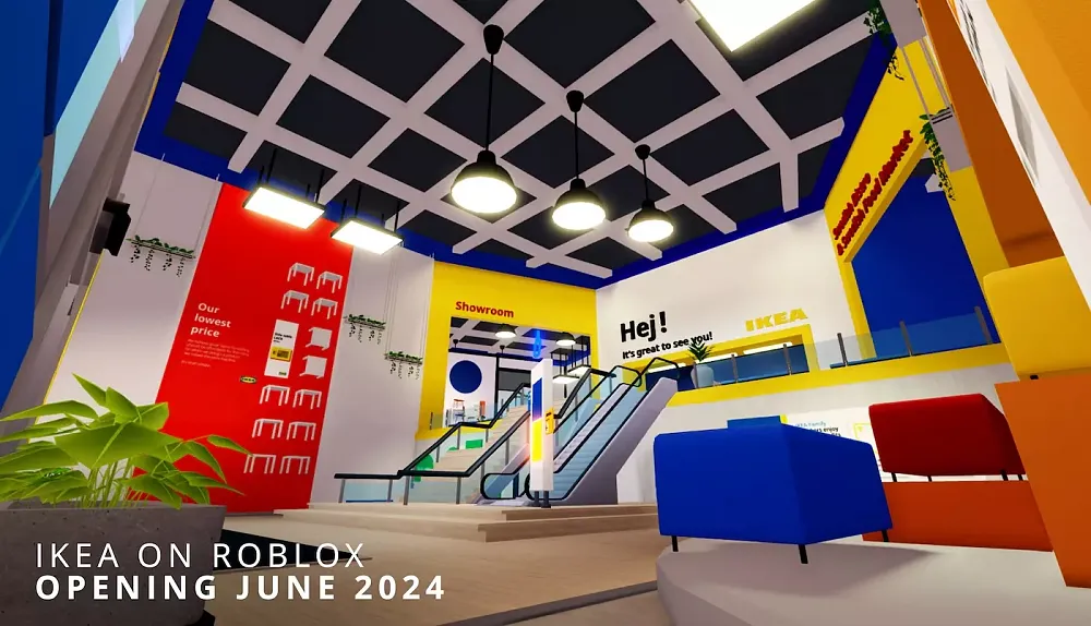 An image of a virtual IKEA store inside of Roblox where people will be able to actually work for real money.