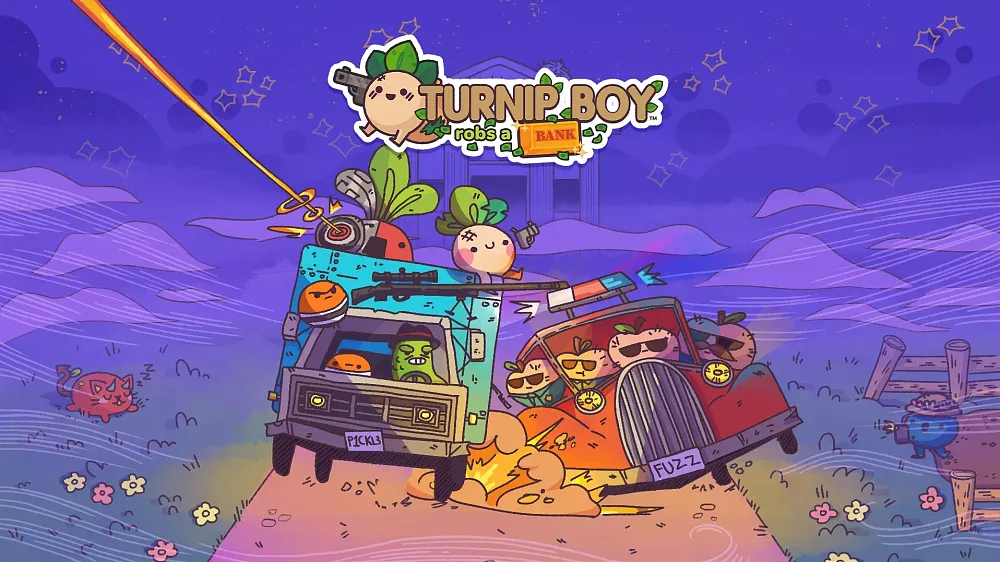 Key art for Turnip Boy Robs a Bank.