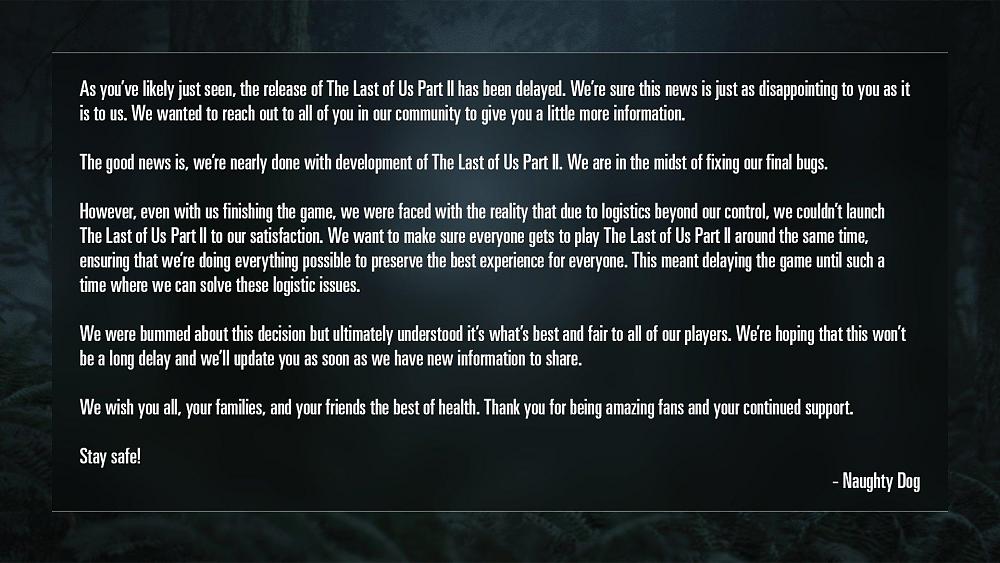 Last of Us Part II Delay