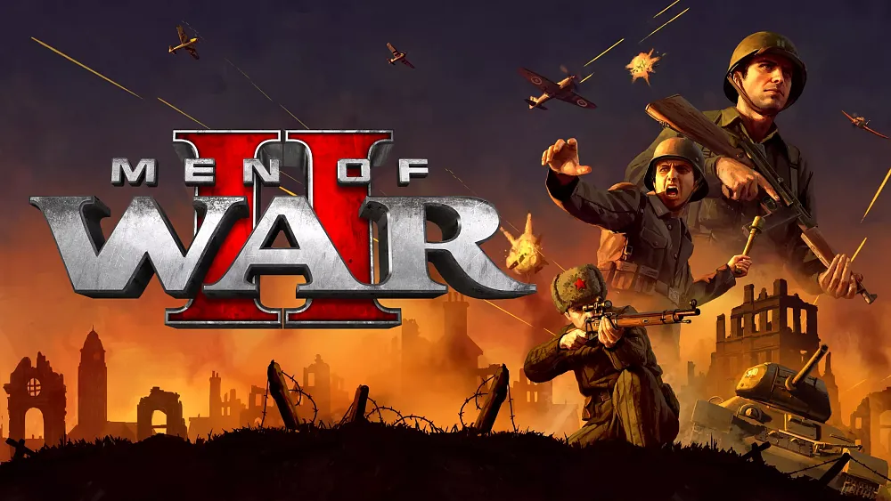 Key art showing the title and WWII soldiers for Men of War 2.