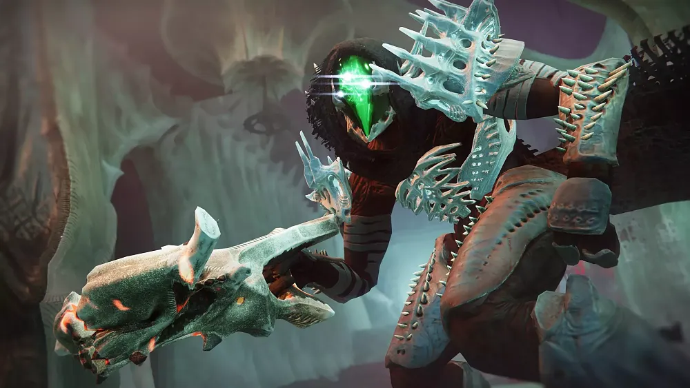 Screenshot of a Hive boss from Destiny 2.