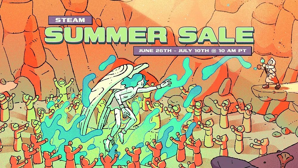 Promotional artwork for the upcoming Steam Summer Sale for 2025.
