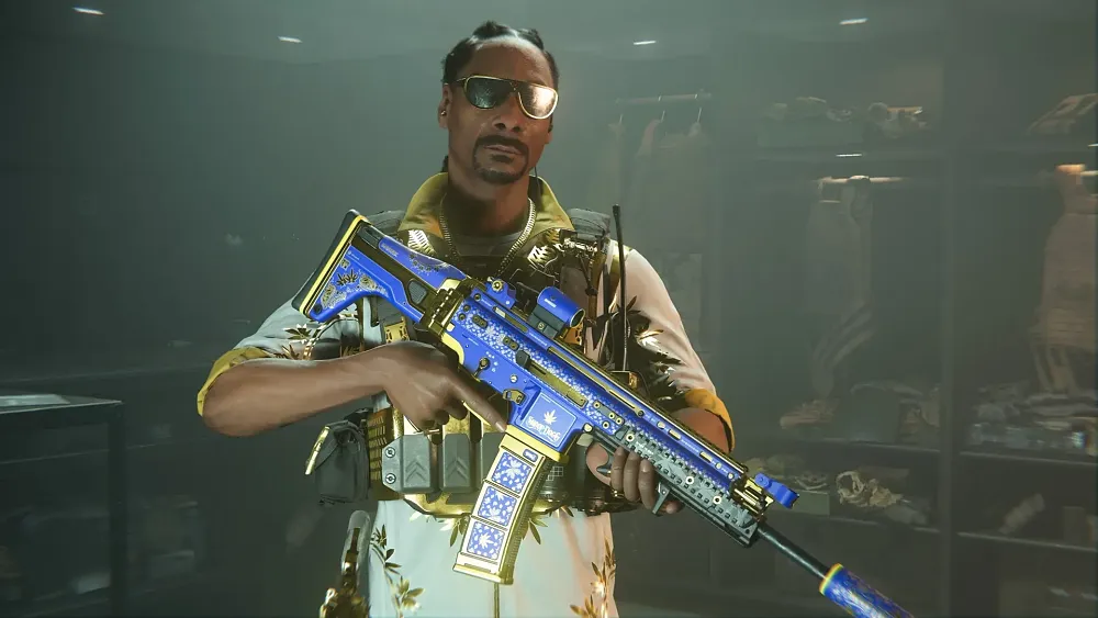 Virtual Snoop Dogg character model in Call of Duty.