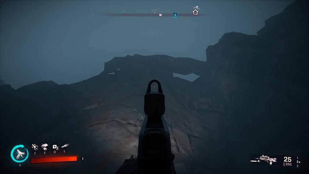Missing geometry faces in a rock wall in the game Redfall.
