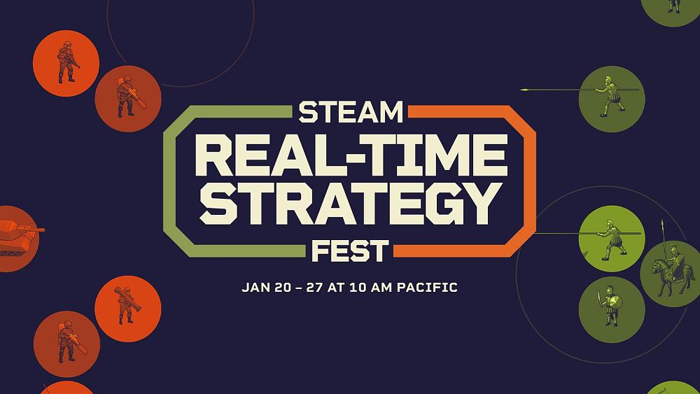 Text: Steam Real-Time Strategy Fest. January 20 - 27 at 10AM Pacific.