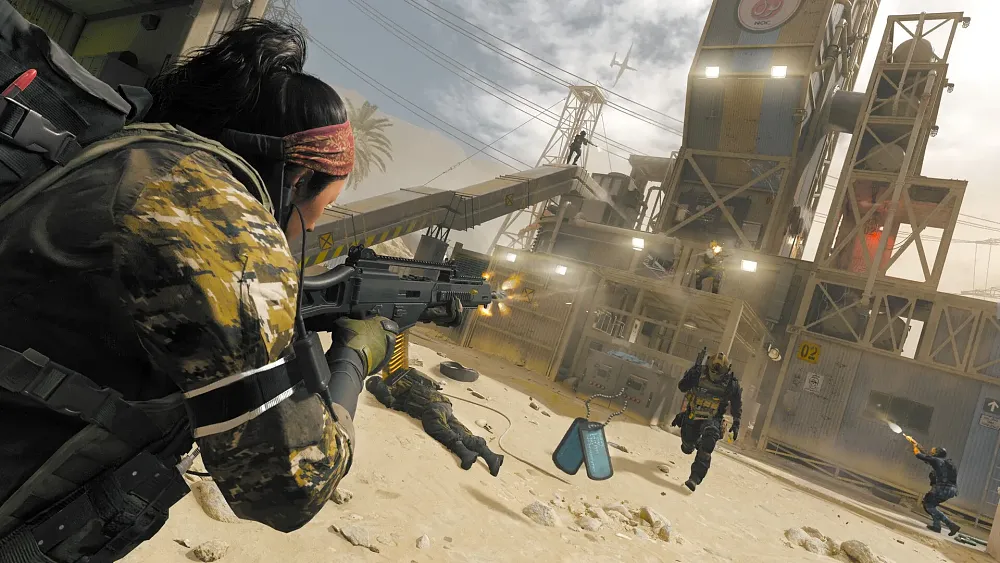 Image showing armed soldiers fighting at what looks like a quarry facility.
