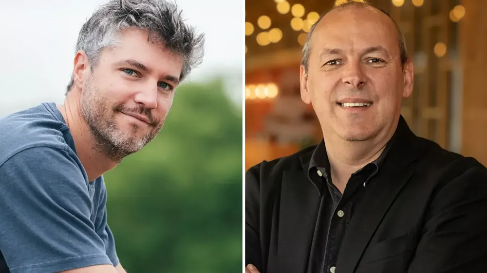 Photos of Charlie Guillemot and Christophe Derennes, the new co-CEOs of the Ubisoft subsidiary.