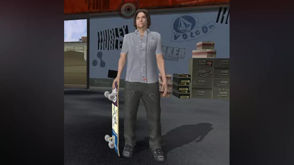 A digital version of Bam Margera from the original release of Tony Hawk's Pro Skater 4.