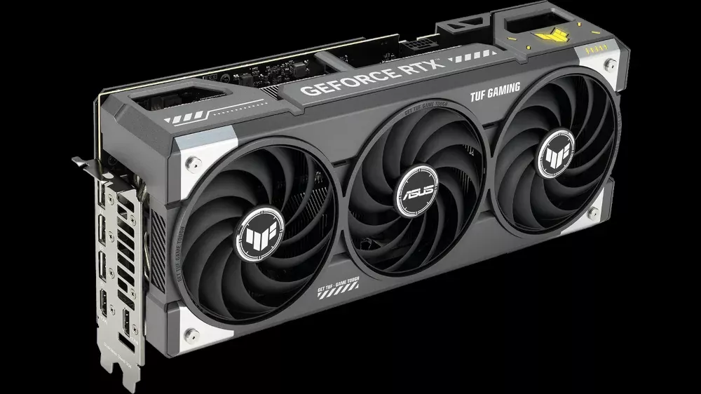 A photograph of the ASUS TUF RTX 5070 Ti graphics card.