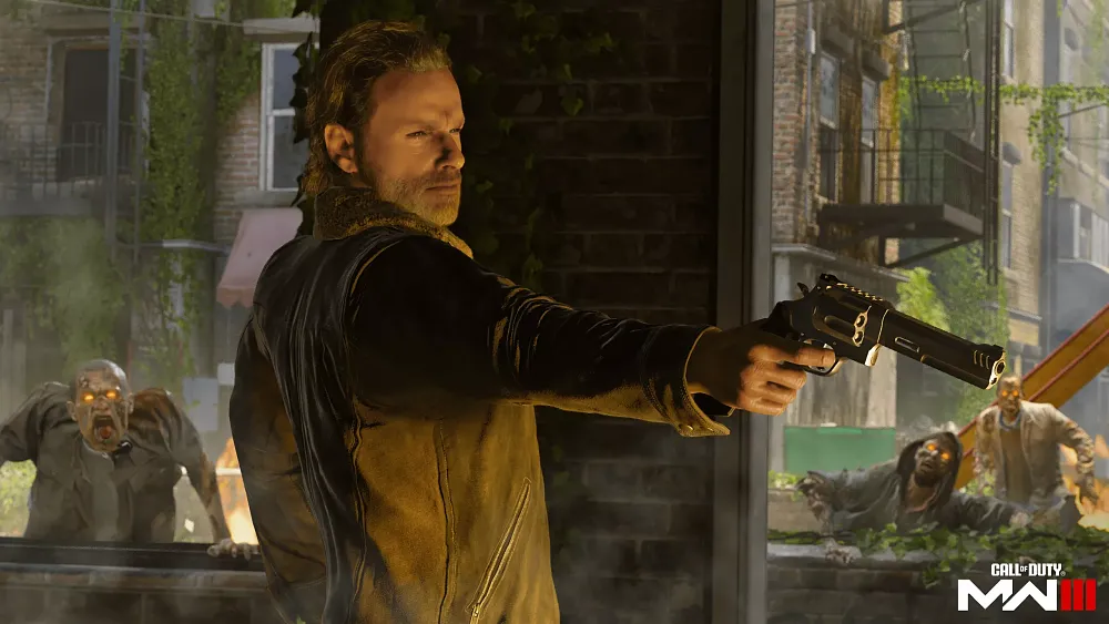 Rick Grimes from The Walking Dead in Modern Warfare Zombies.
