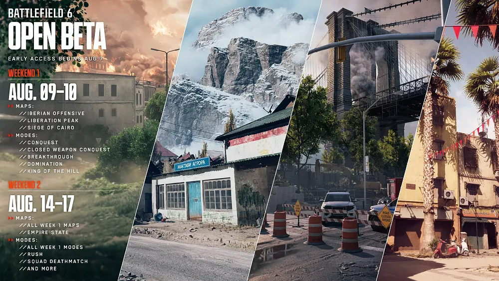 Details and an overview of what to expect for both beta weekends for Battlefield 6.