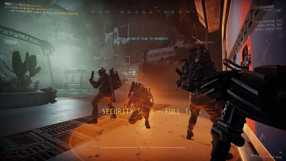 Screenshot showing a group of 4 working together to activate a device.