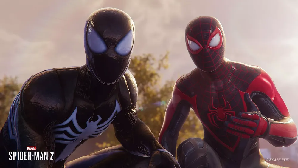 Peter Parker as Spider-Man and  Miles Morales as Spider-Man.