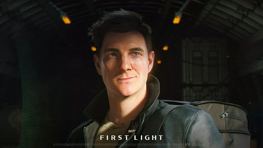 A young James Bond smirking in a screenshot from 007 First Light by IO Interactive.