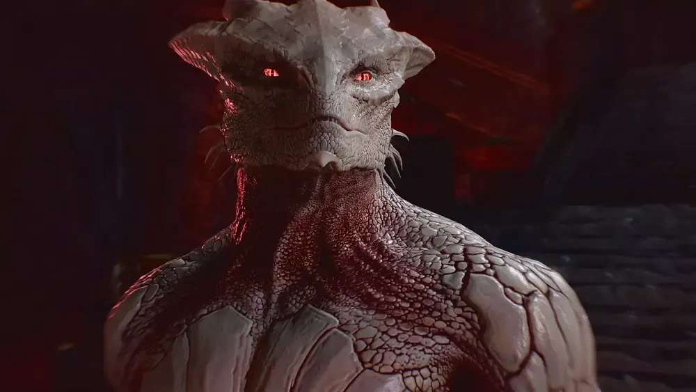A reptilian evil character from Baldur's Gate 3.
