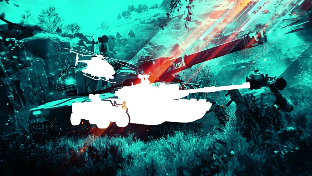 Art showing various silhouettes of vehicles in Battlefield 2042