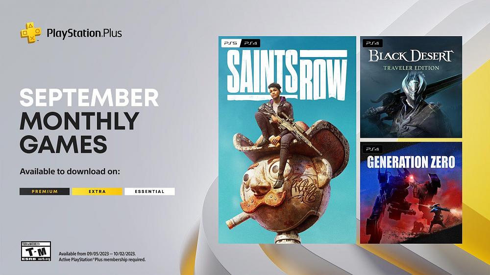 Game covers for Saints Row, Black Desert, and Generation Zero.