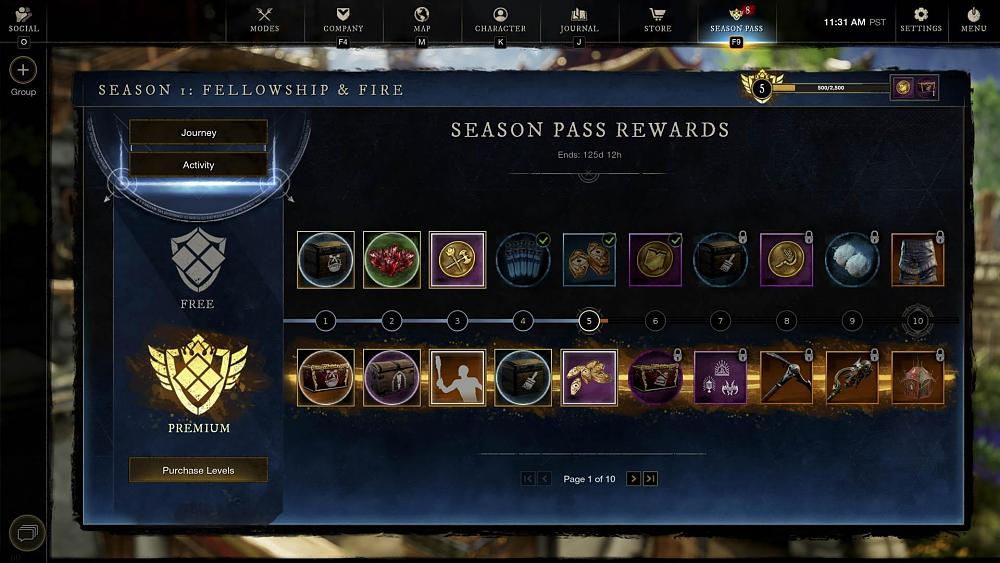Image showing unlock tiers for a free and premium season pass.
