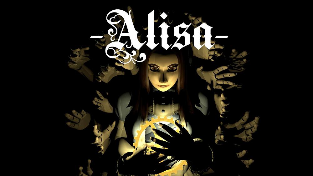 A person resembling Alice in Wonderland holding a light and surrounded by hands emerging from the darkness behind her.